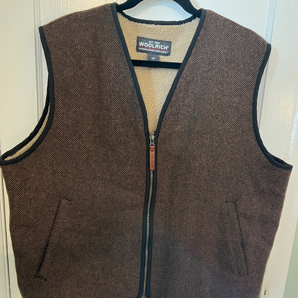 Woolrich Wool Sherpa Vest oversized or Mens